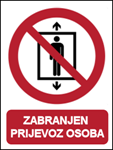 Picture of P027 - ZABRANJEN PRIJEVOZ OSOBA (CS-ZA-019) - naljepnica 100x120 mm