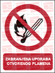 Picture of P003 - ZABRANJENA UPORABA OTVORENOG PLAMENA (CS-ZA-002) - naljepnica 100x120 mm
